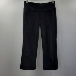 Lululemon Tadasana Slit Crop Leggings Black Yoga Workout